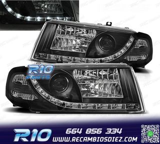 FAROS SKODA OCTAVIA 01-04 LUZ DIURNA LED FONDO NEGRO