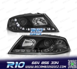 FAROS SKODA OCTAVIA 05-08 LUZ DIURNA LED FONDO NEGRO