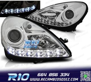 FAROS MERCEDES CLASE SLK R171 04-11 LUZ DIURNA LED FONDO CRO