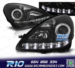 FAROS MERCEDES CLASE SLK R171 04-11 LUZ DIURNA LED FONDO NEG