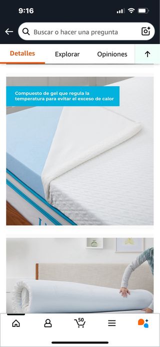 Topper Colchón viscoelastico,  Linenspa 180x200cm