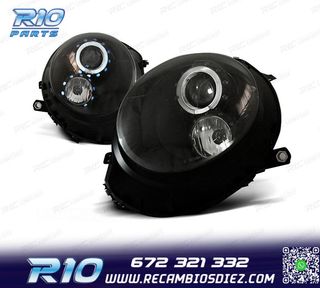 FAROS PARA MINI COOPER R56 R57 06-14 OJOS ANGEL FONDO NEGRO