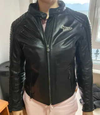 Chaqueta de cuero Segura moto con protecciones