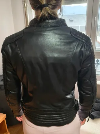 Chaqueta de cuero Segura moto con protecciones