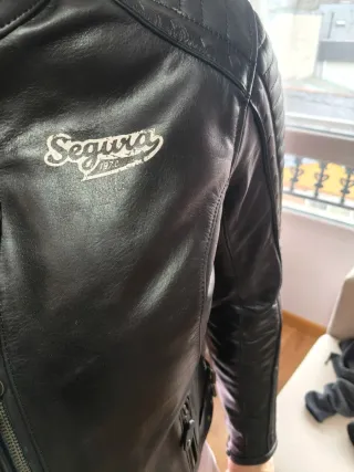 Chaqueta de cuero Segura moto con protecciones