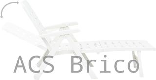 Tumbona Plegable Smeraldo con Ruedas Blanca