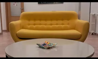 Divano giallo Maison du Monde a tre posti