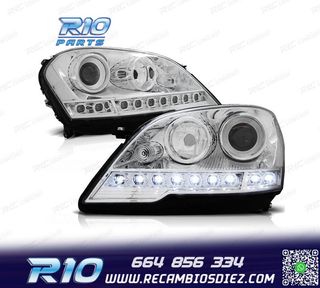FAROS MERCEDES CLASE ML W164 08-11 LUZ DIURNA FONDO CROMO