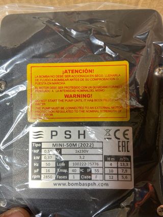 : Bomba de agua Bombasphs mini-50M