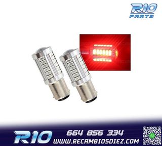 2 BOMBILLAS LED ROJO BA15S PARA LUZ DE FRENO