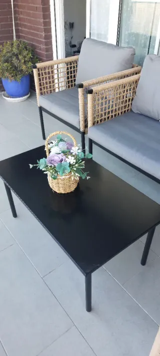 Conjunto Sofás Jardín Ratán y Metal