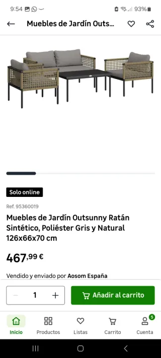 Conjunto Sofás Jardín Ratán y Metal