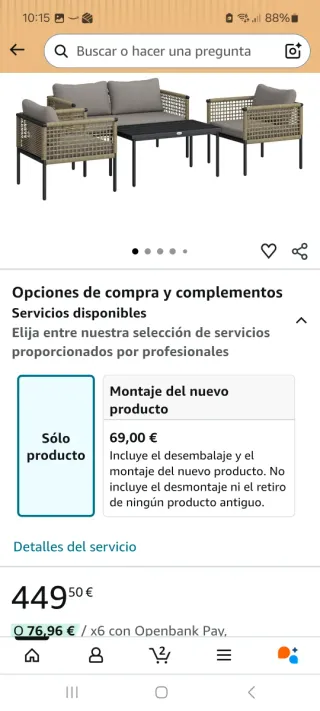 Conjunto Sofás Jardín Ratán y Metal