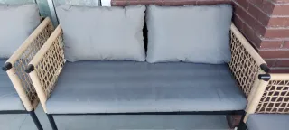 Conjunto Sofás Jardín Ratán y Metal