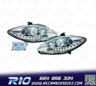 FAROS SEAT LEON ALTEA TOLEDO 04-09 FONDO CROMO LUZ DIURNA LE