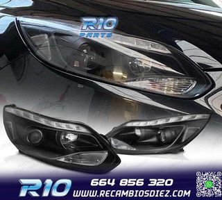 FAROS FORD FOCUS MK3 11-14 LUZ DIURNA LED NEGROS