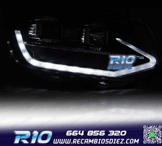 FAROS VOLKSWAGEN VW T6 15-19 LUZ DIURNA DRL NEGRO DINAMICOS