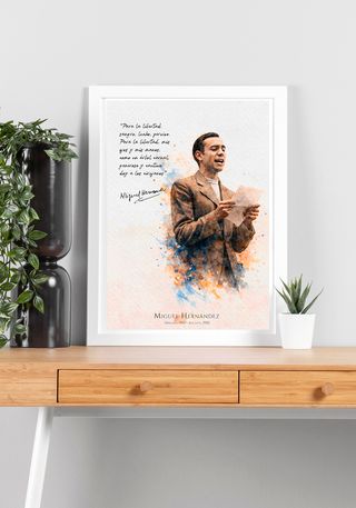 Cuadro Poeta Miguel Hernández A3 Para la libertad