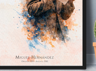 Cuadro Poeta Miguel Hernández A3 Para la libertad