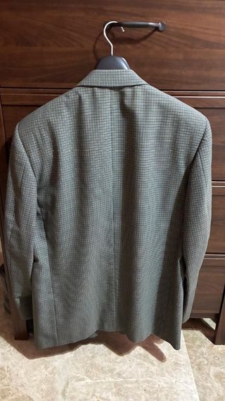 Chaqueta de traje hombre gris y verde