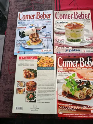 Revistas y Larousse de la cocina