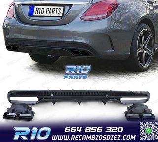 DIFUSOR MERCEDES CLASE C W205 SEDAN 13-18 LOOK AMG + COLAS E