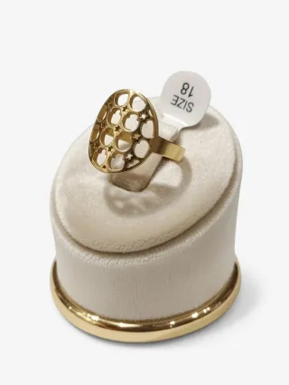 Anillo Acero Quirúrgico Oro Diseño Calado
