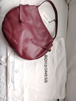 Borbonese borsa in pelle bordeaux