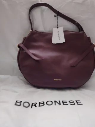 Borbonese borsa in pelle bordeaux