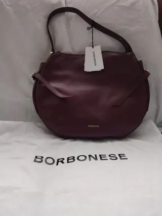 Borbonese borsa in pelle bordeaux