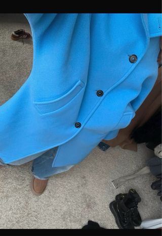 Abrigo Zara Oversize Azul Talla Única