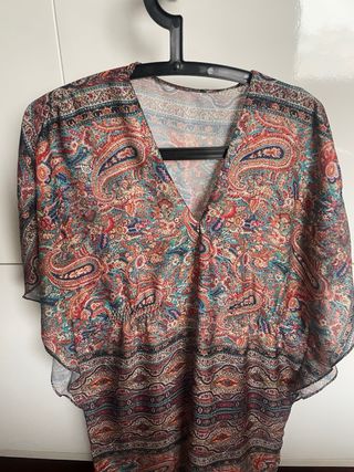 Túnica playera multicolor talla única