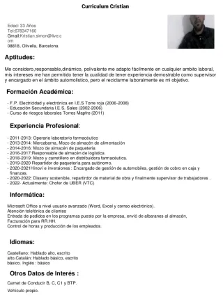 Busco trabajo fin de semanas