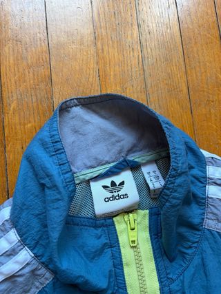Giacca a vento Adidas vintage azzurra/grigia S