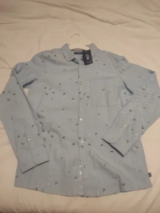 Camisa niño Okaidi azul estampada T12