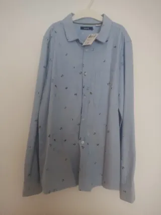 Camisa niño Okaidi azul estampada T12