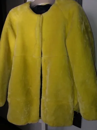 Chaquetón Zara Amarillo Talla L