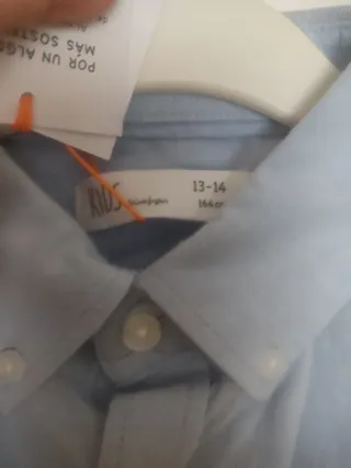 Camisa niño azul talla 13-14
