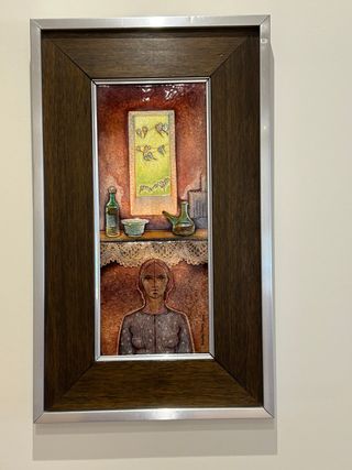 Cuadro Cerámica Mujer Ventana