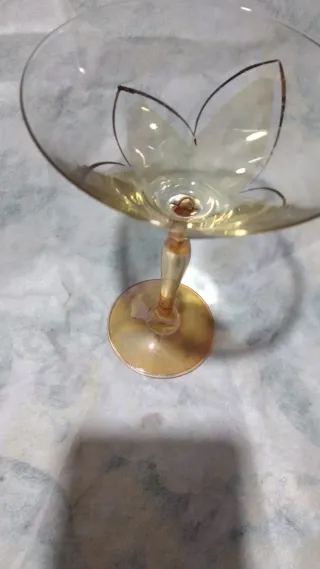 Calice vintage Bohemia dorato