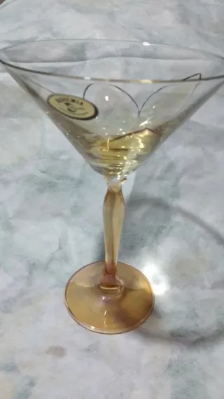 Calice vintage Bohemia dorato