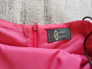 Vestido largo ceremonia mujer rosa fucsia fular