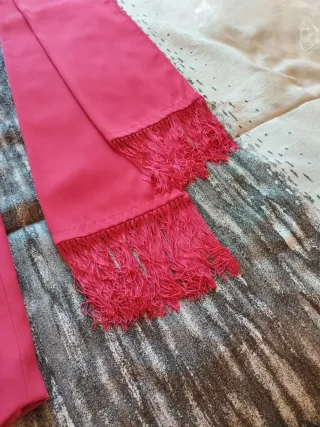 Vestido largo ceremonia mujer rosa fucsia fular