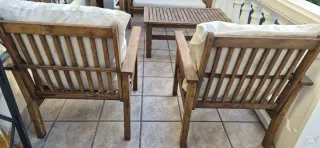 Conjunto Terraza Teca: Sofá, Mesas y sillones