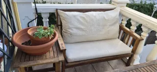 Conjunto Terraza Teca: Sofá, Mesas y sillones