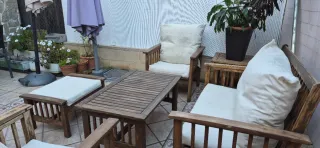 Conjunto Terraza Teca: Sofá, Mesas y sillones