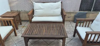 Conjunto Terraza Teca: Sofá, Mesas y sillones