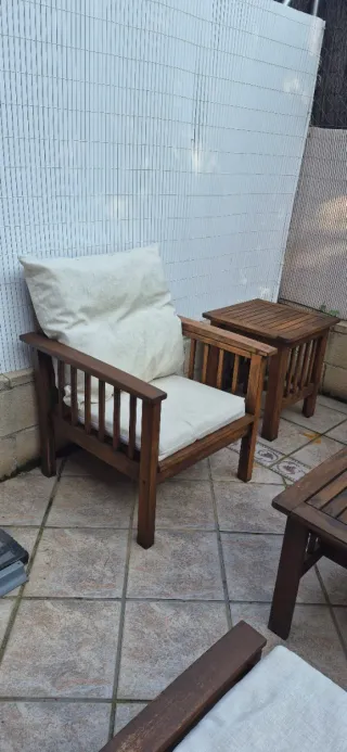 Conjunto Terraza Teca: Sofá, Mesas y sillones