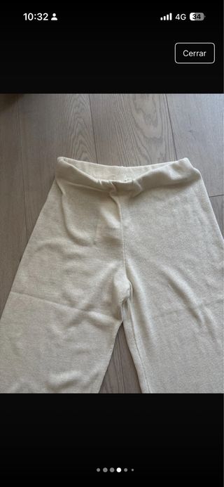 Pantalón Zara guipur beige