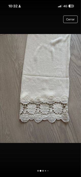 Pantalón Zara guipur beige